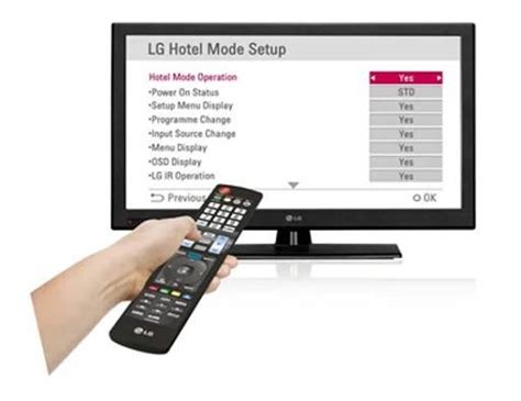 Unlock lg tv hotel settings - You can try following codes one by one until you get access to service menu: First power off your TV using the remote, then press following buttons quickly on the remote: Mute + 1 + 8 + 2 + Power Display/Info + Menu + Mute + Power Display/Info + P.STD + Mute + Power P.STD + Help + Sleep + Power P.STD + Menu + Sleep + Power Sleep + P.STD + Mute ...